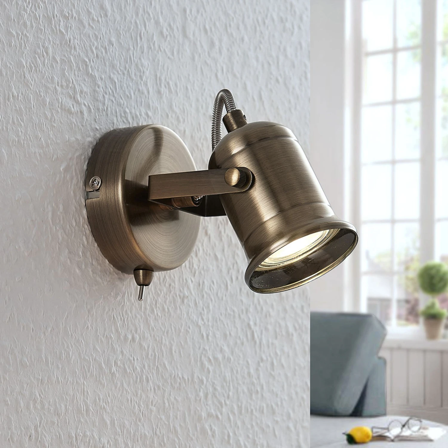 Wandleuchte Anze In Messing Antik – Bild 2