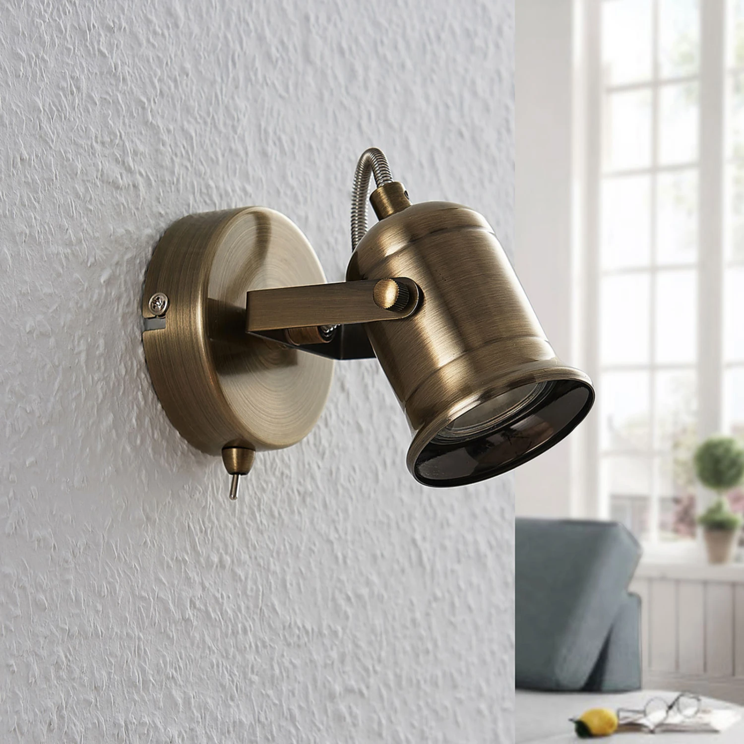 Wandleuchte Anze In Messing Antik – Bild 3