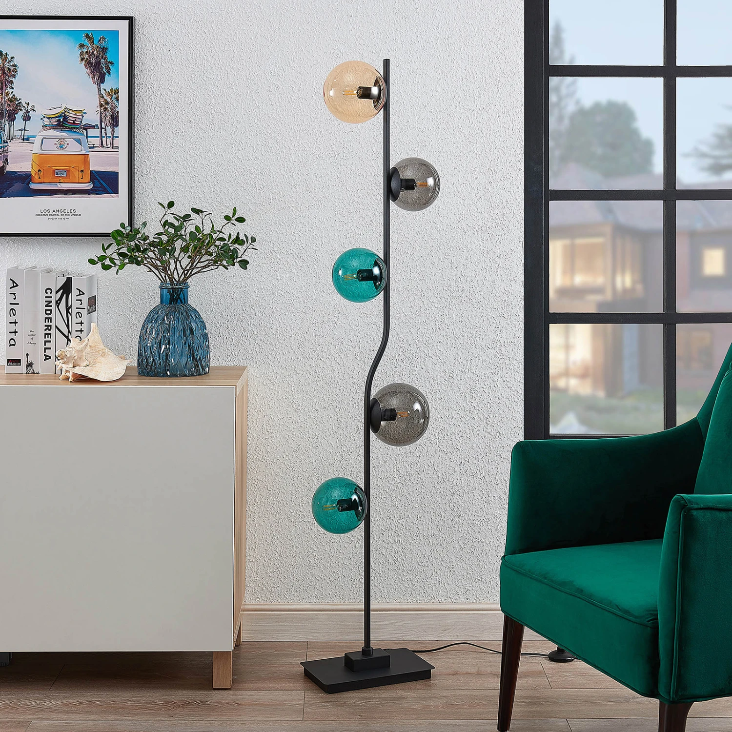 Lindby Avalyn Stehlampe, Mehrfarbig, Schwarz – Bild 2