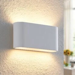 Lindby Mavora Wandleuchte Aus Gips, Abgerundet