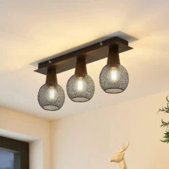 Lindby Zerda Deckenlampe, Gitter, Dreiflammig