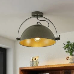 Lindby Muriel, Deckenlampe, Halbkugel, Dunkelgrau