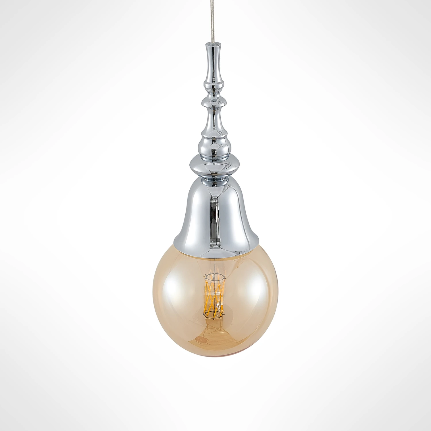 Lucande Gesja Pendellampe, Schirmlos, 1-fl., Chrom – Bild 5