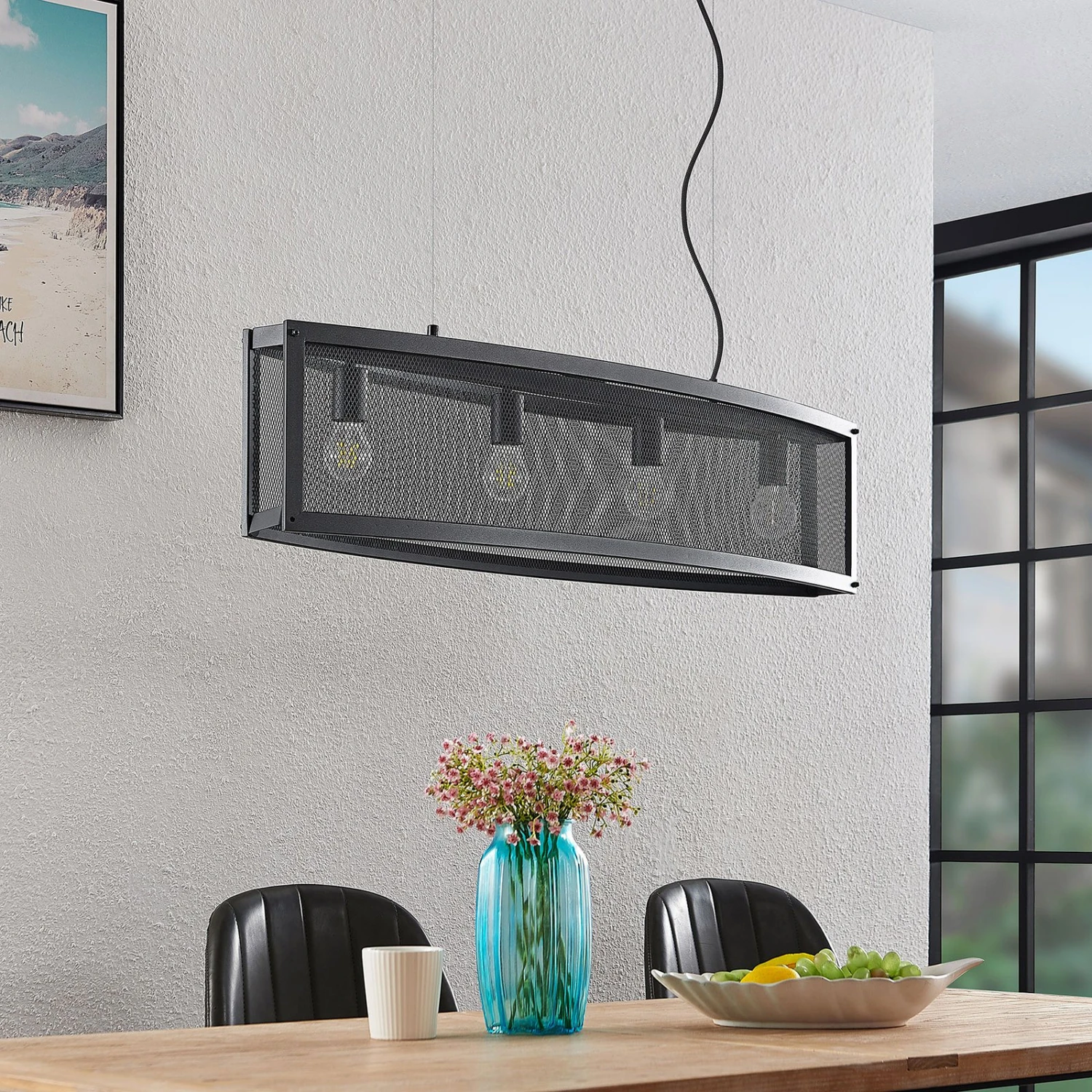 Lindby Mizgin Hängeleuchte Mit Gitter 4-flammig – Bild 3