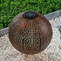 Lindby Eddis Ornament-LED-Solarleuchte, Kugel